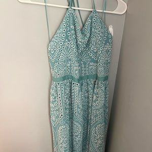 Altar’d State Blue Eyelet Maxi Dress